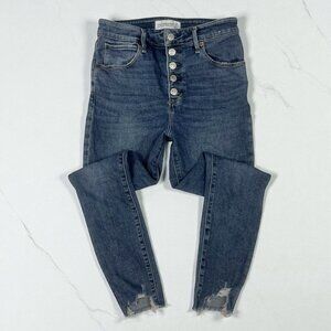 Abercrombie & Fitch High Rise Super Skinny Ankle Jeans Size 2/26 Button Fly